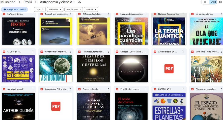 Carpeta real de Astronomía y ciencia — más títulos