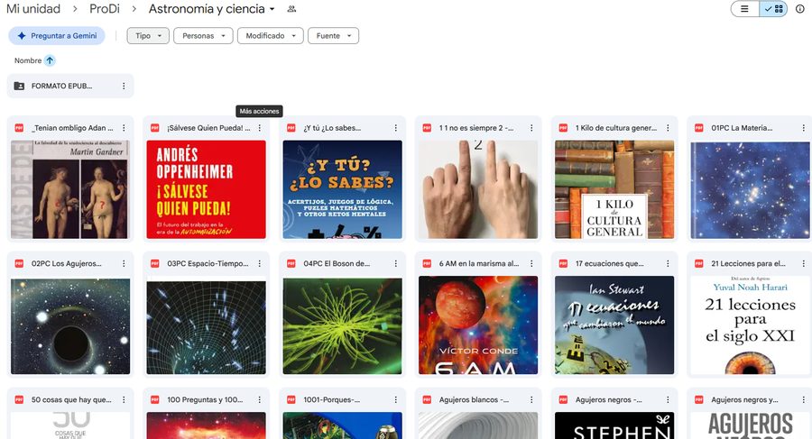 Carpeta real de Astronomía y ciencia — más títulos
