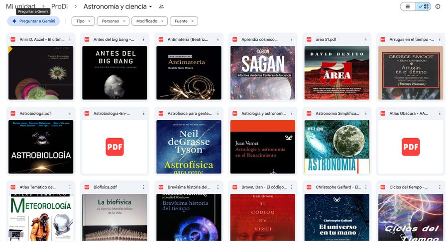 Carpeta real de Astronomía y ciencia — más títulos