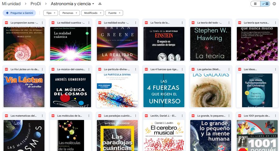 Carpeta real de Astronomía y ciencia — más títulos