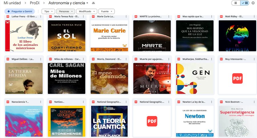 Carpeta real de Astronomía y ciencia — más títulos