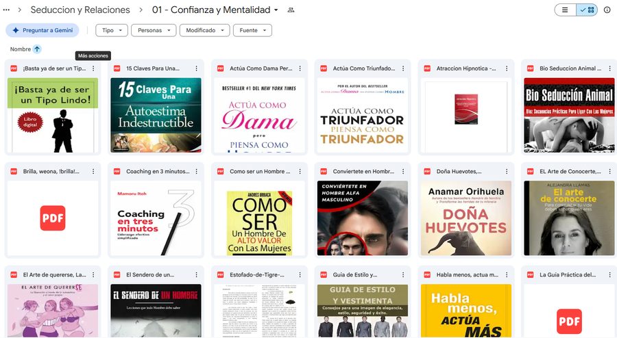 Carpeta real de Seduccion y Relaciones en Drive