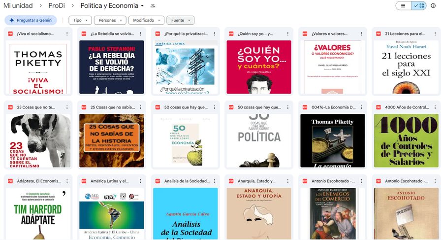 Carpeta real de Politica y economia en Drive