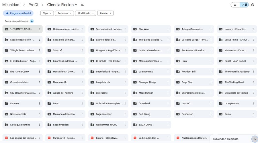 Carpeta Ciencia Ficción — vista de colecciones