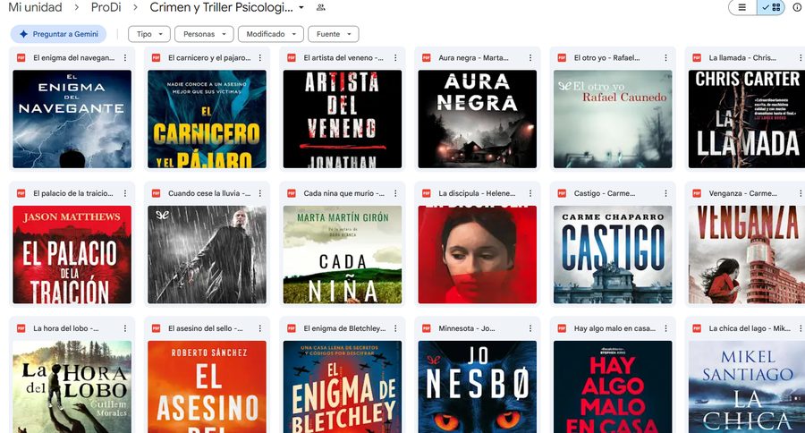 Carpeta real de Crimen y Thriller Psicológico — más títulos
