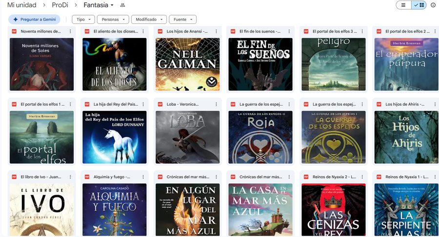 Carpeta Fantasía — más títulos reales