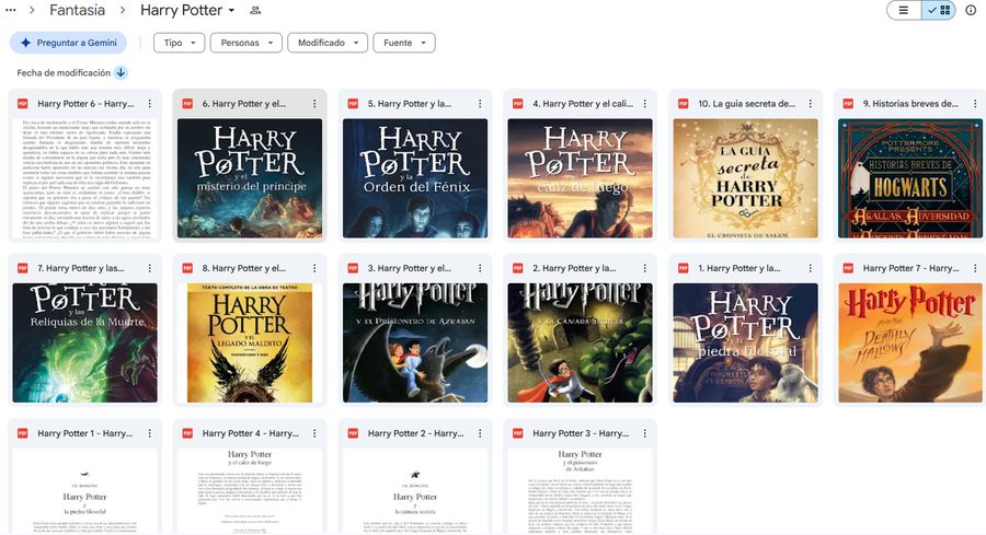 Carpeta real de Harry Potter
