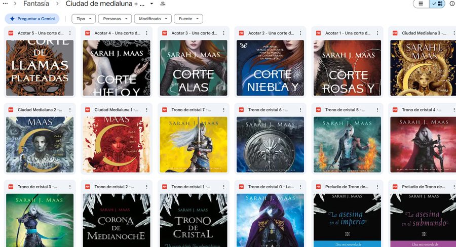 Carpeta real de Ciudad de Medialuna y Trono de Cristal — Sarah J. Maas