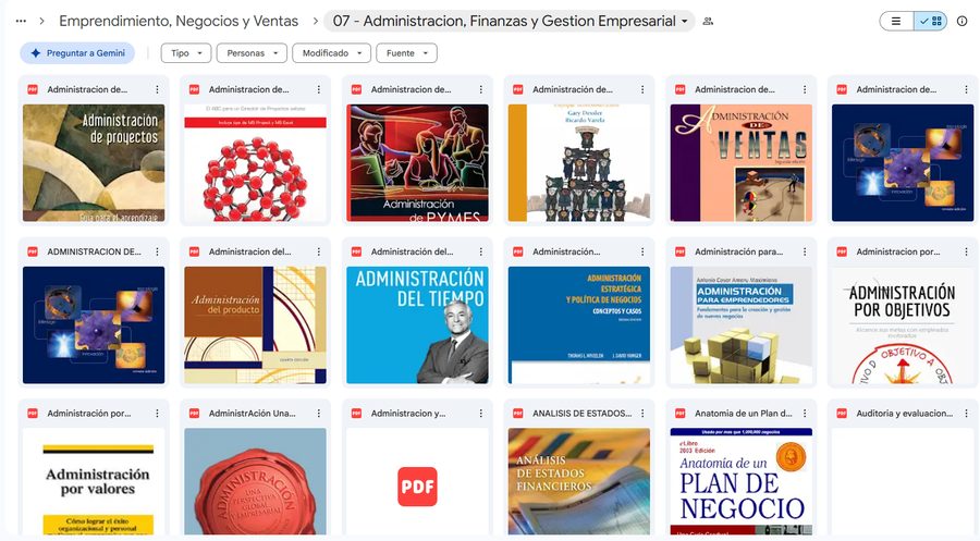 Carpeta real de Emprendimiento, Negocios y Ventas — más títulos