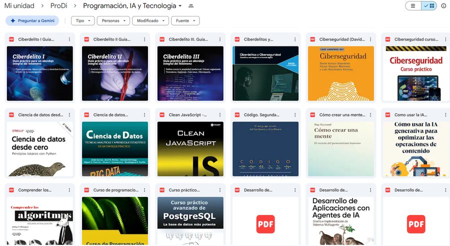 Carpeta real de Programación, IA y Tecnología — más títulos
