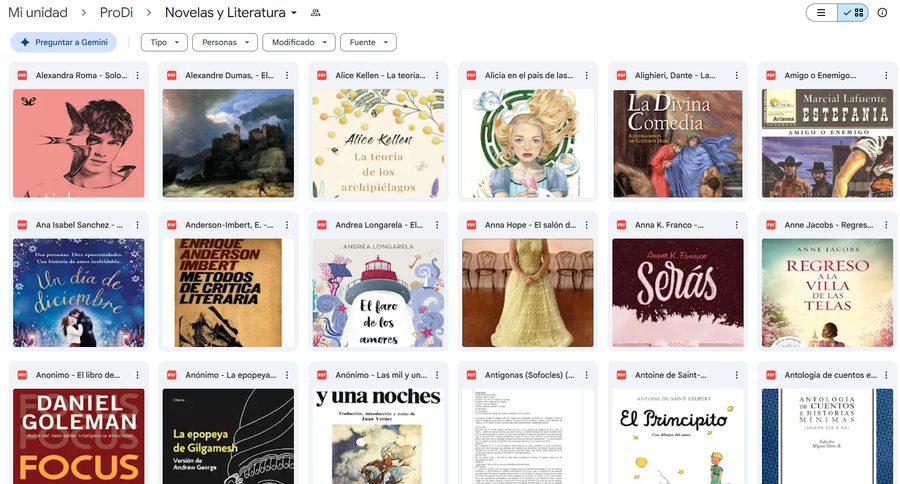 Carpeta real de Novelas y Literatura — vista 5