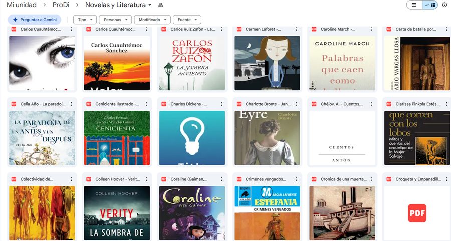 Carpeta real de Novelas y Literatura — vista 6
