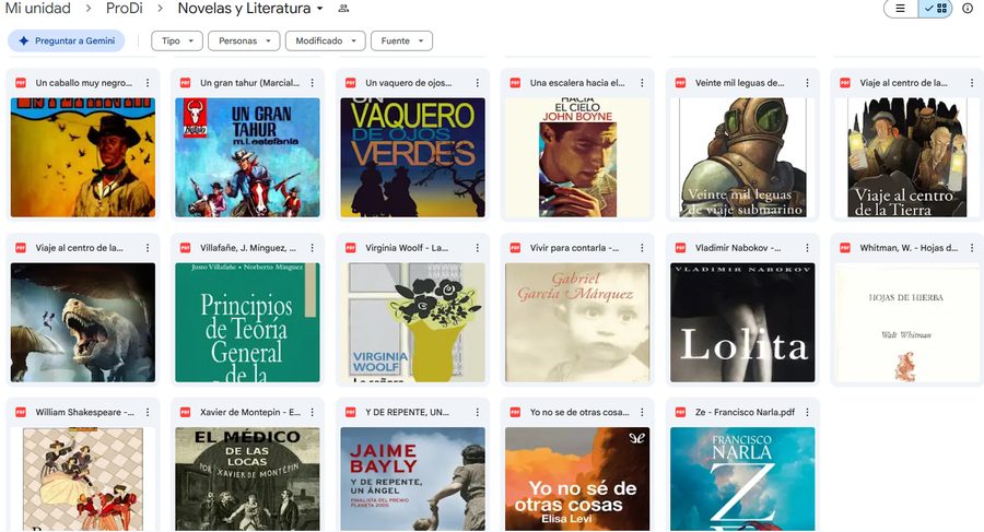 Carpeta real de Novelas y Literatura — vista 13