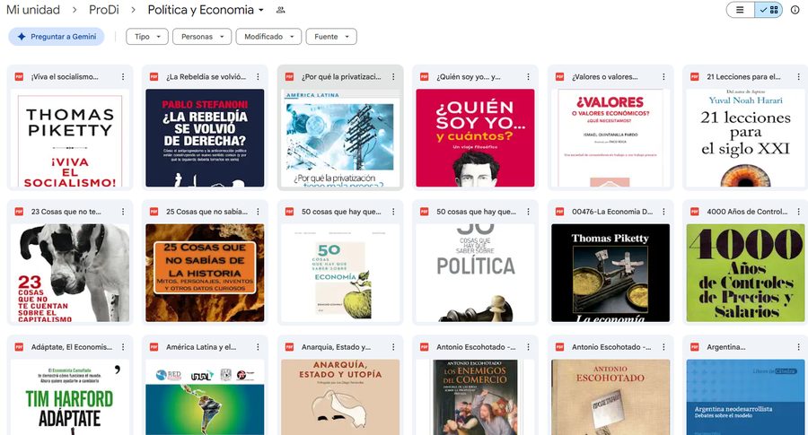 Carpeta real de Política y economía — vista 1