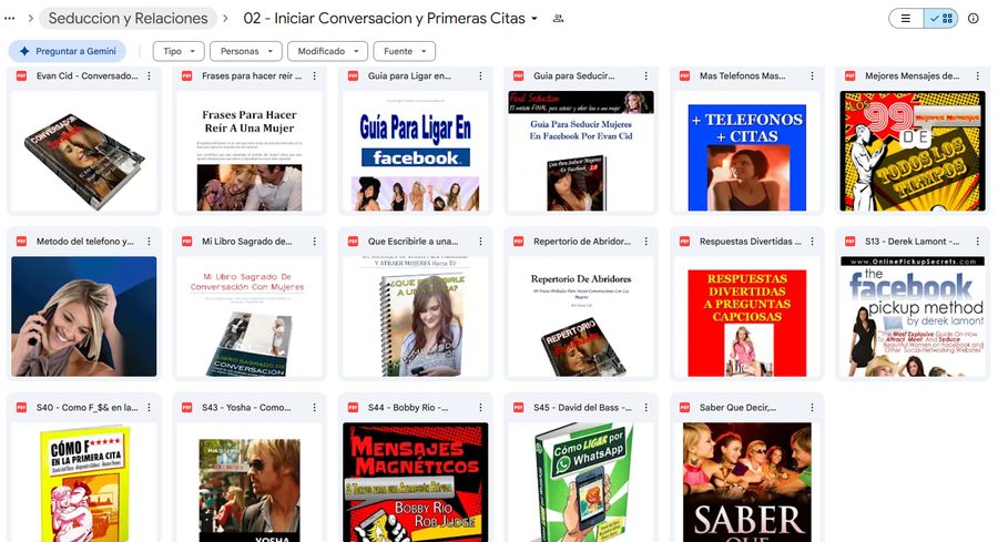Carpeta real de Seducción y Relaciones — más títulos