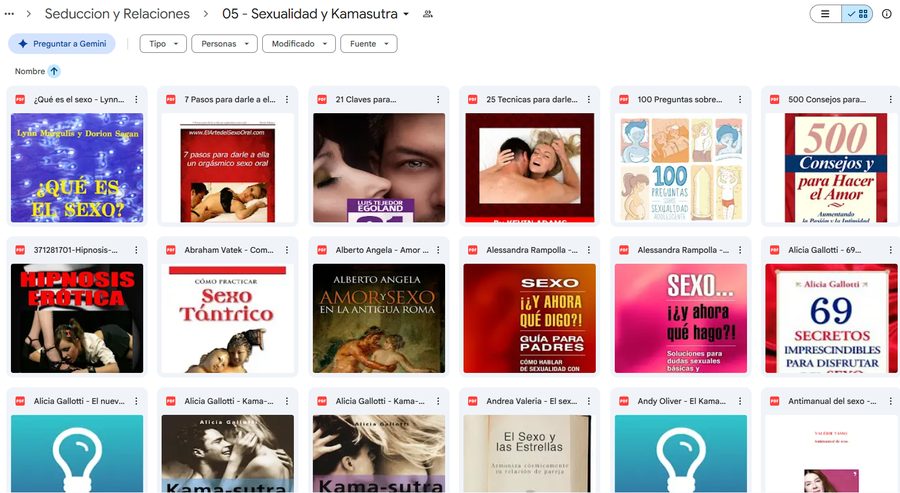Carpeta real de Seducción y Relaciones — más títulos