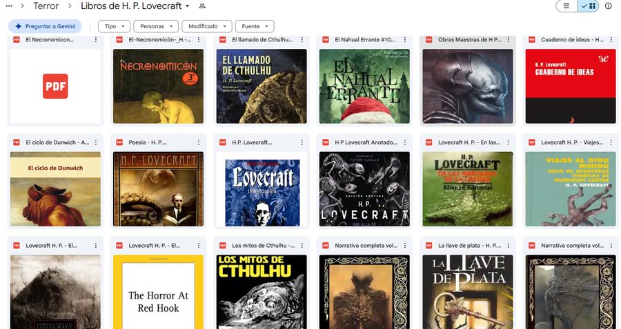Carpeta real de H. P. Lovecraft